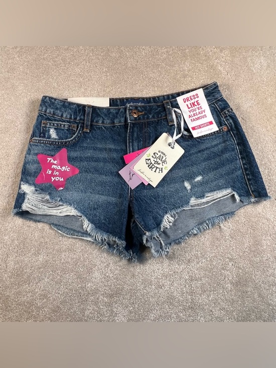 Tailor Vintage Pants - Tailor Vintage Denim Hot Shorts Blue Jean Cut Off Distressed NWT Cotton Junior 7